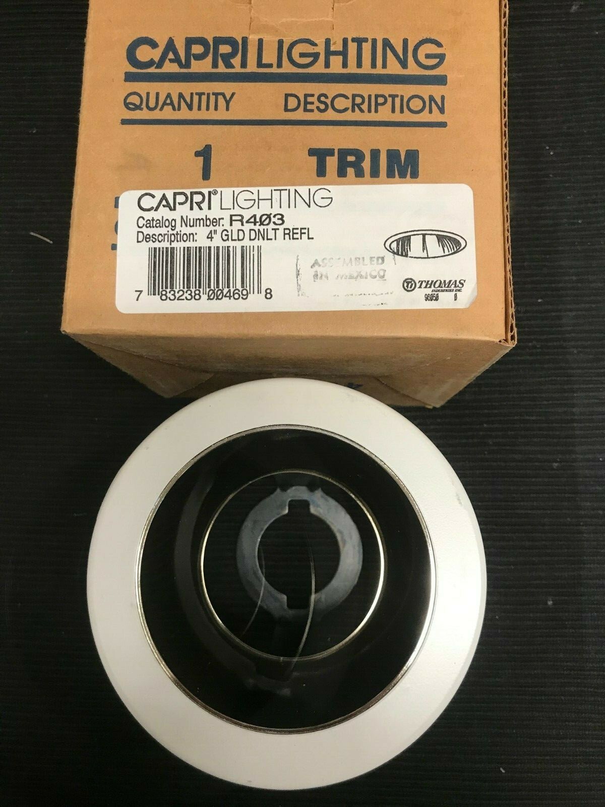 Capri Lighting R403 4"  White Trim w/Gold Reflector Line Voltage