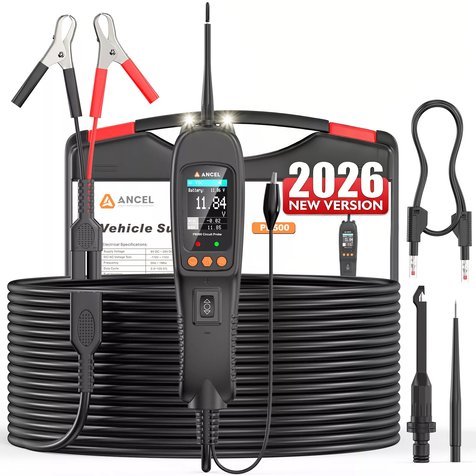 ANCEL PB500 7 Test Modes Premium Car Circuit Red Diagnostic & Electronic Testers