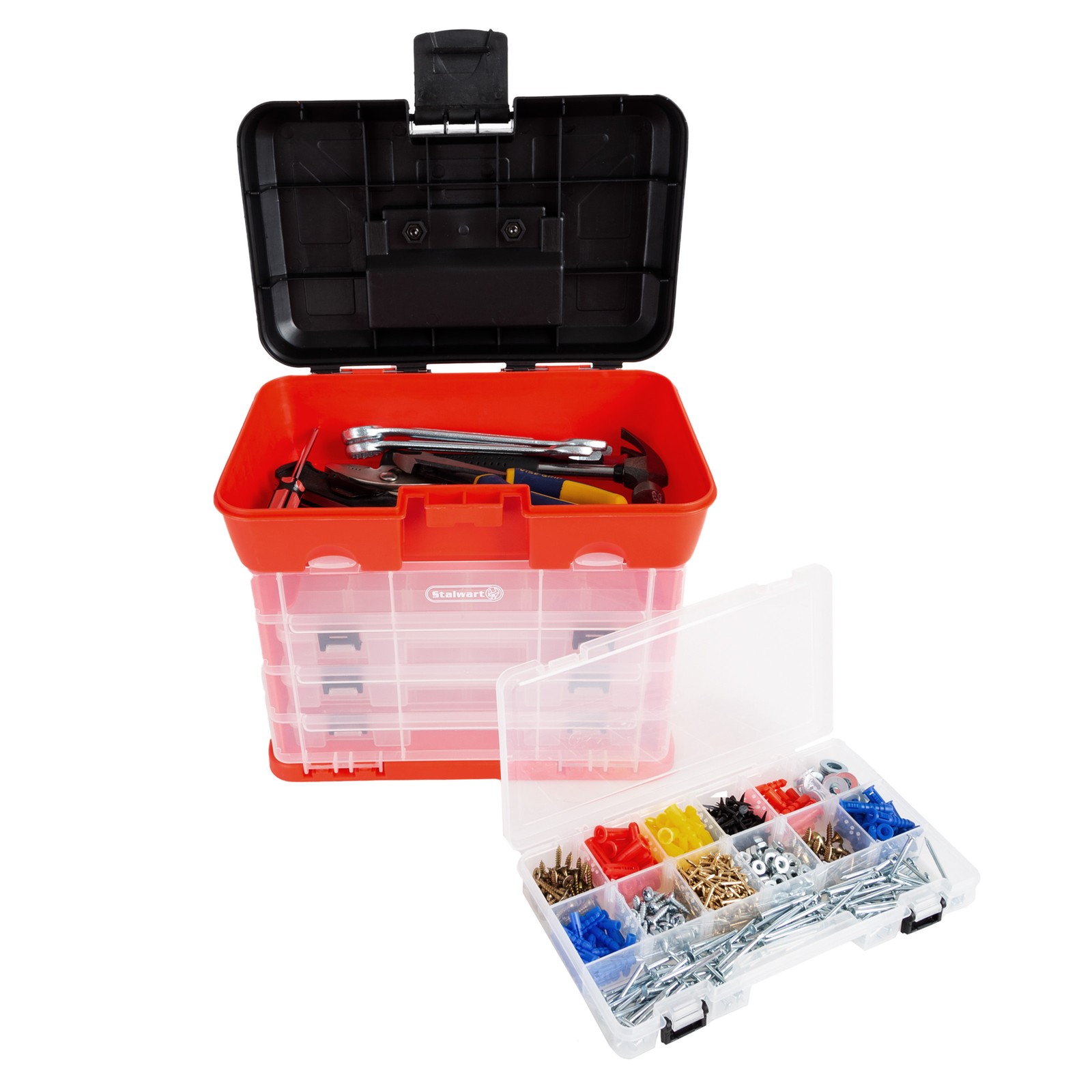 Plastic Tool Box Compartments for Jewelry Making, Beads, Crafts 11 Inch