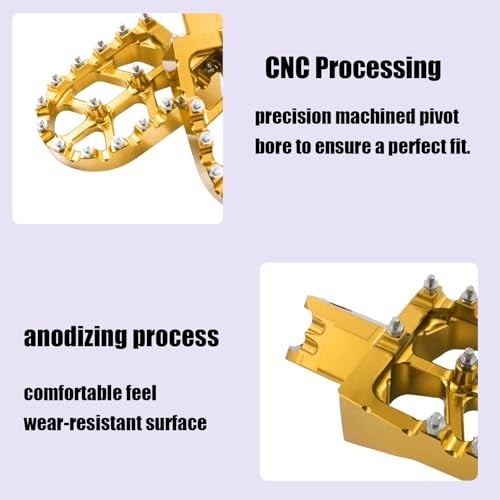 Motorcycle CNC Aluminum Foot Pegs Rests Footpegs for CRF50 (Gold) [Foot Pegs]