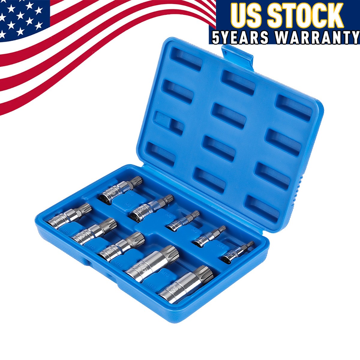 Bit Socket Set 10 PCS Spline Bit Socket Set Triple Square Spline Bit Socket kit