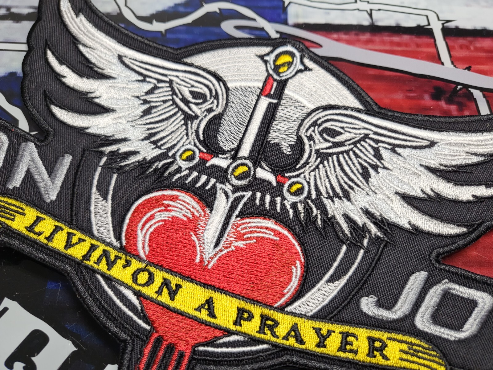LARGE EMBROIDERED BON JOVI BACK PATCH (Made To Order)