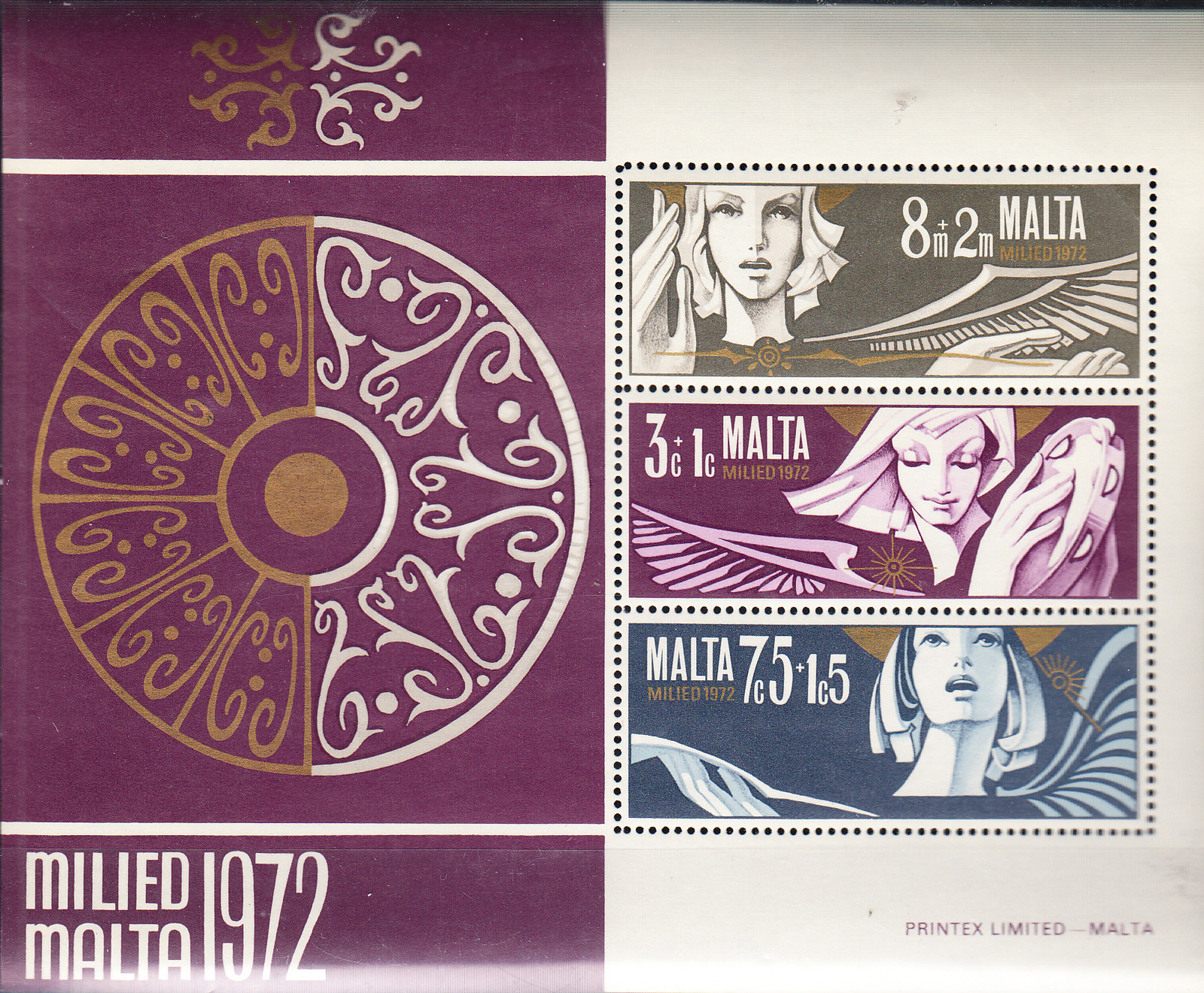 W MALTA B12a CHRISTMAS 1972 SOUVENIR SHEET