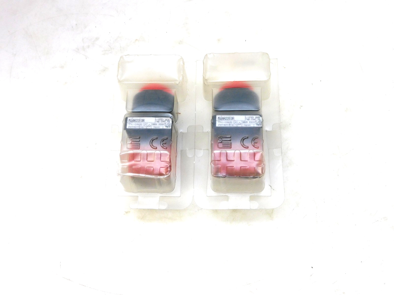 Fuji Electric AR22EOR Red Pushbutton AR22E0R Lot of 2