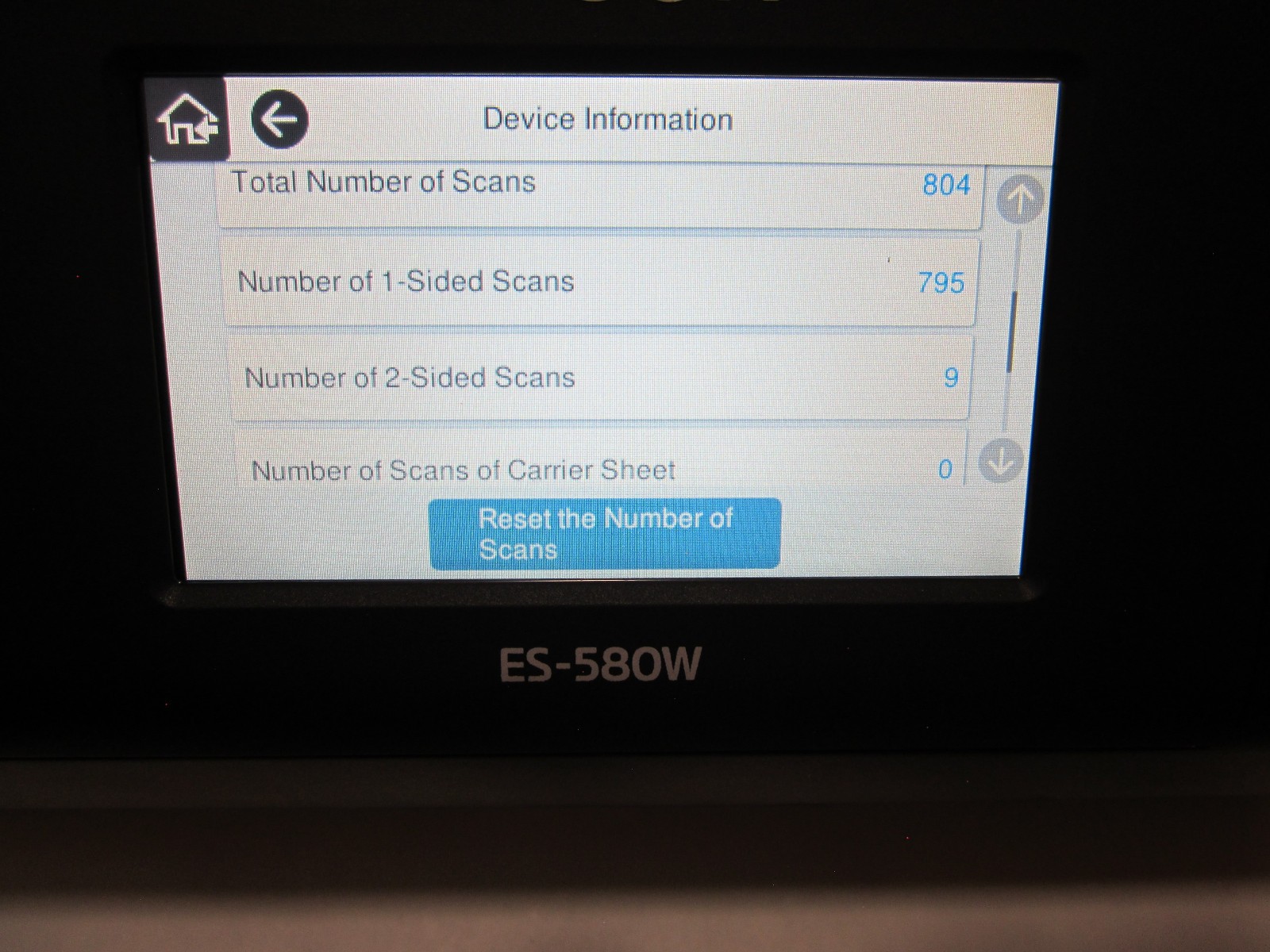 Epson WorkForce ES-580W Wireless Duplex Touchscreen Document Scanner J382C