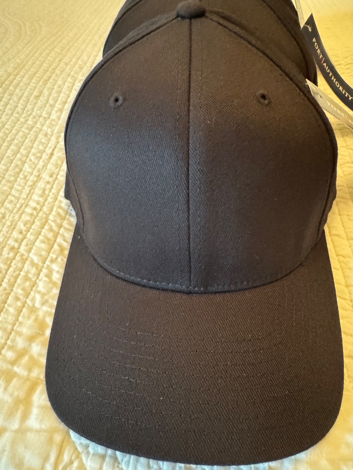 Lot of 6 or 12 Port Authority Hats, Black FlexFit, Large/X-Large, L/XL, C865