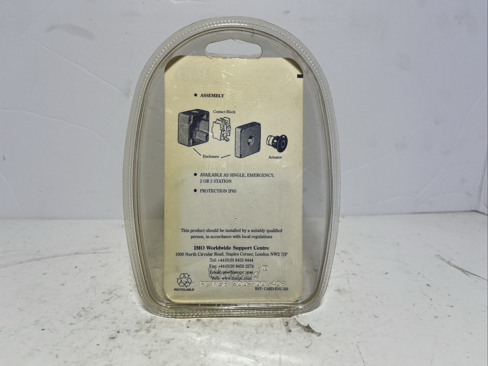 IMO Pacific EN02C Pushbutton enclosure, 1 hole, grey yellow