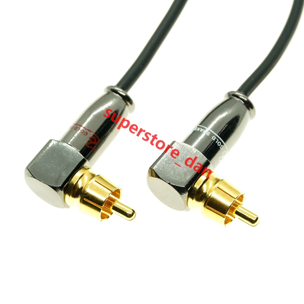 Premium Audio Cable Right Angle L RCA to Right Angle RCA Speaker Subwoofer