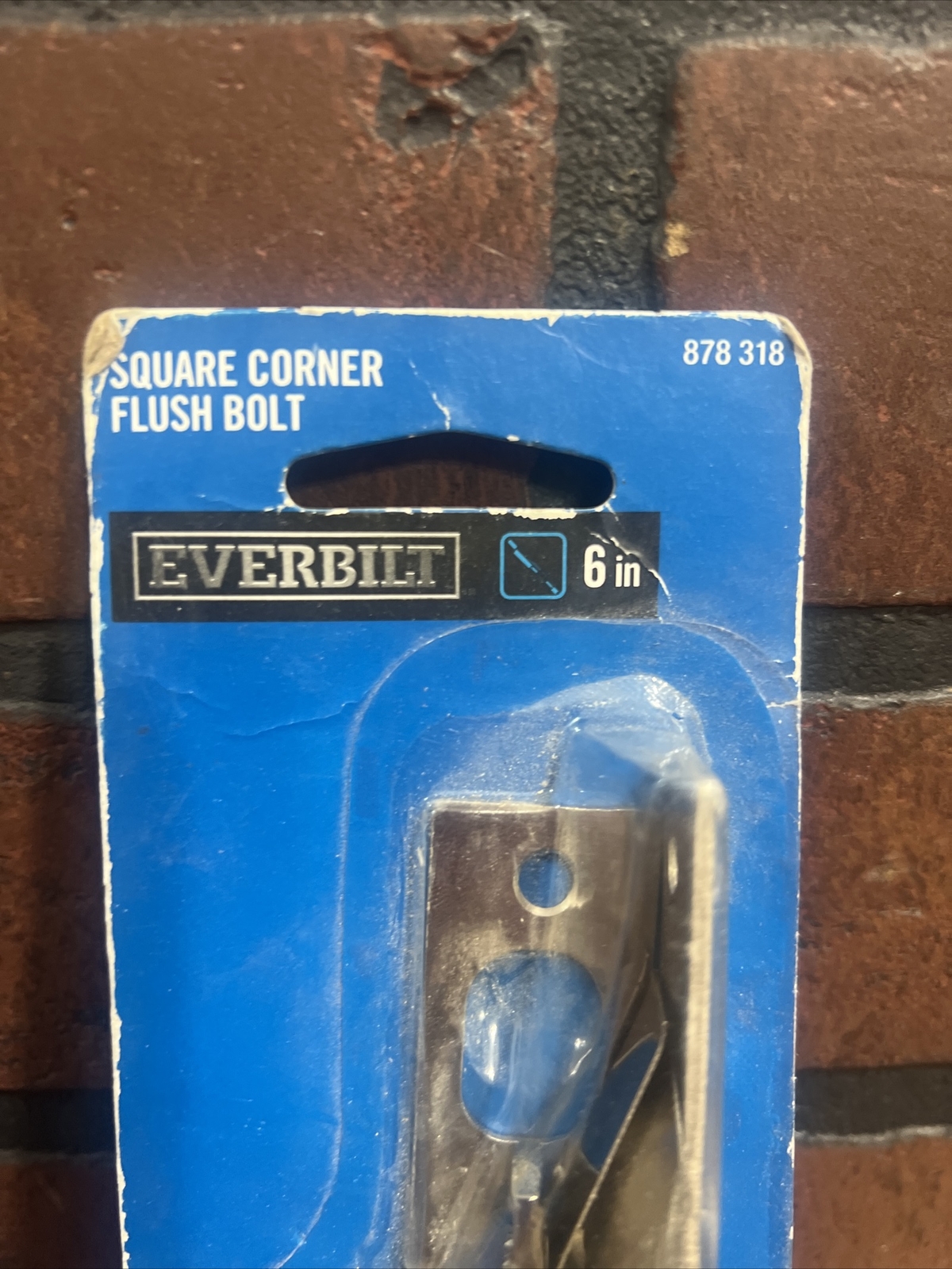 EVERBILT 13547 6 IN. Satin Nickle Square Corner Flush Bolt