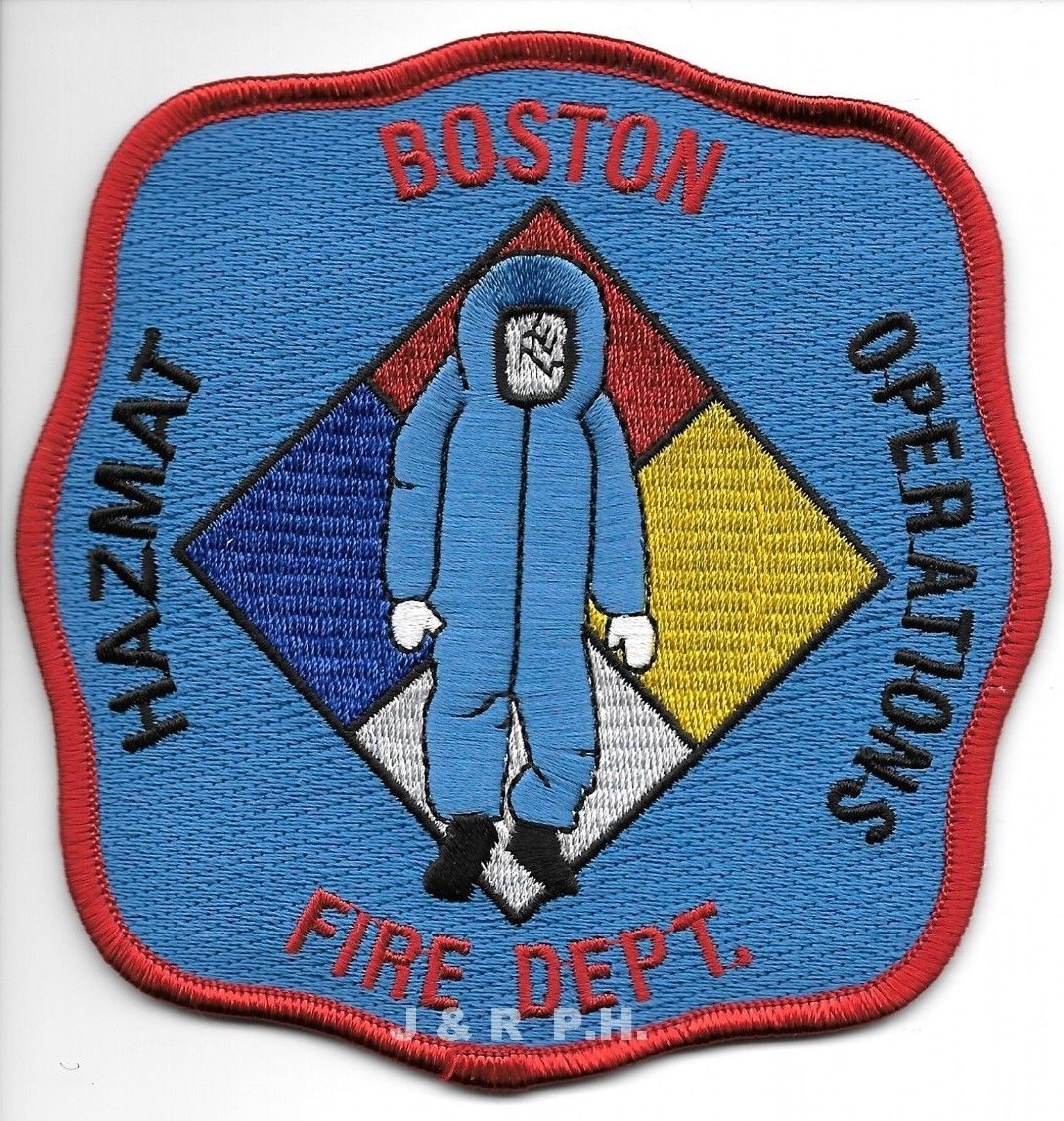 Boston  HAZMAT Operations, MASS  (4.5" x 4.5" size) fire patch