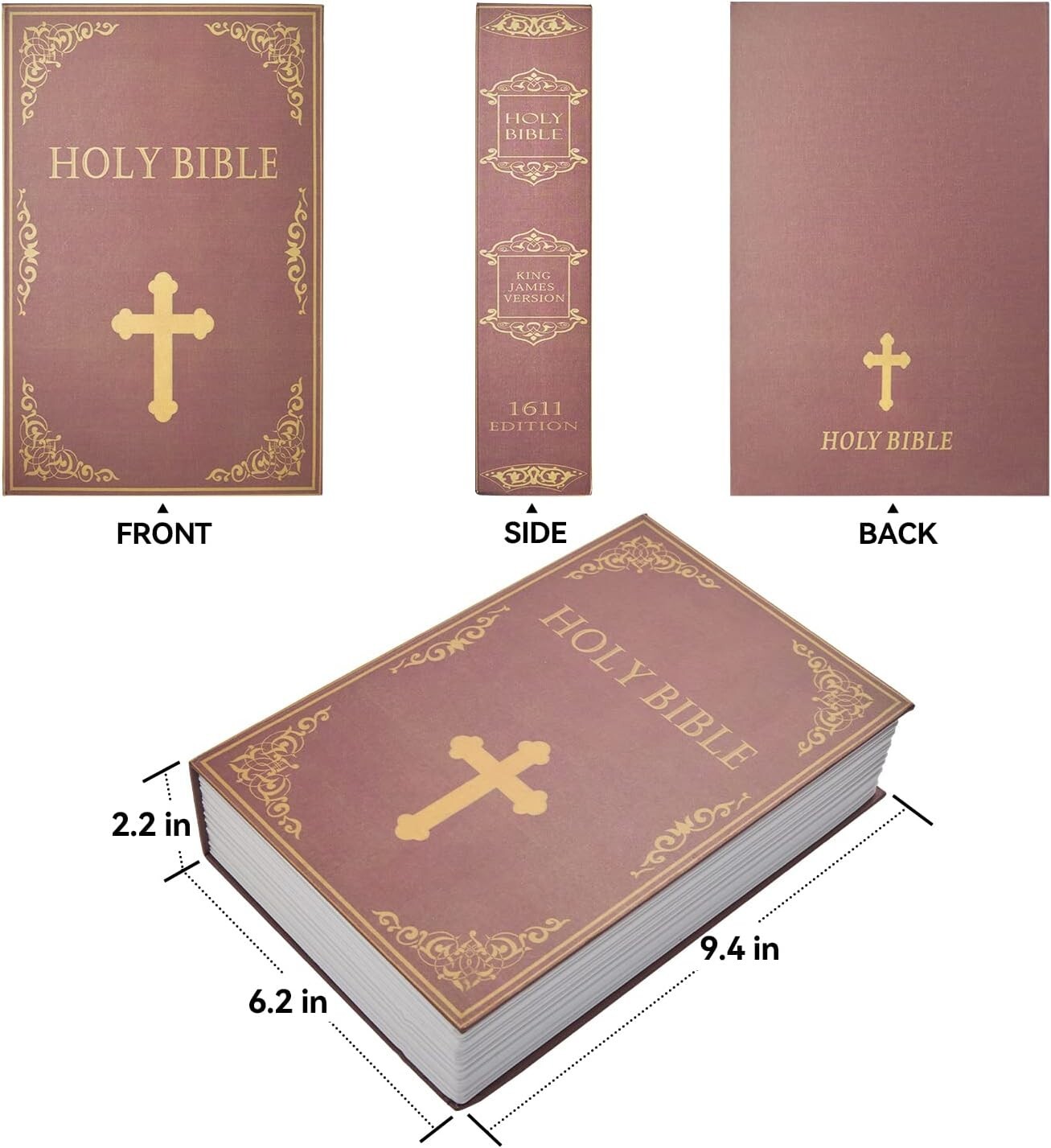 Book Safe Combination Lock Bible: Secret Compartment Safe Multi-Use Portable St