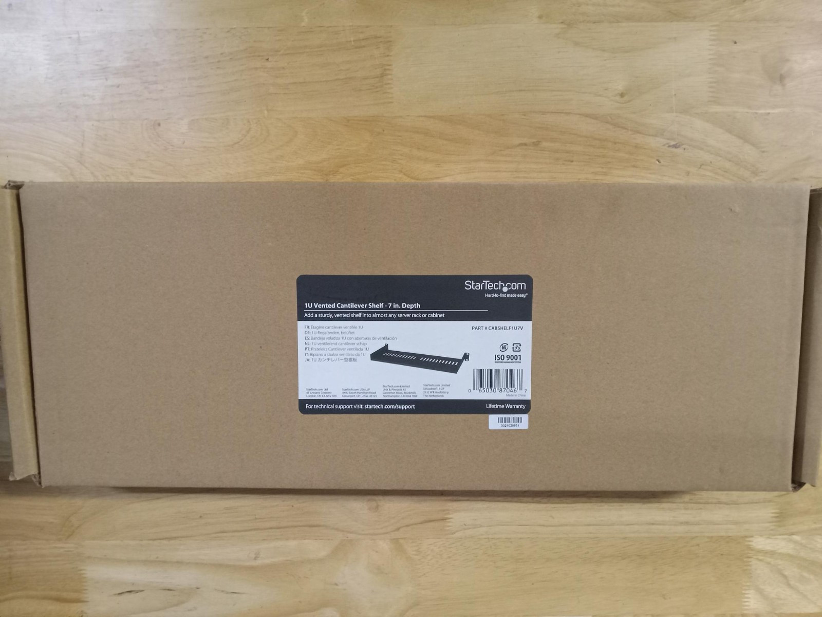 StarTech 1U Vented Cantilever Shelf w/ 7in Depth for Server Cabinets