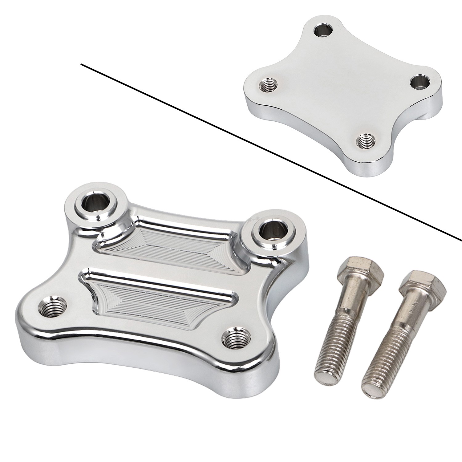 CNC Chrome Handlebar Riser Pull Back Plate For Harley Electra Street Glide FLHX