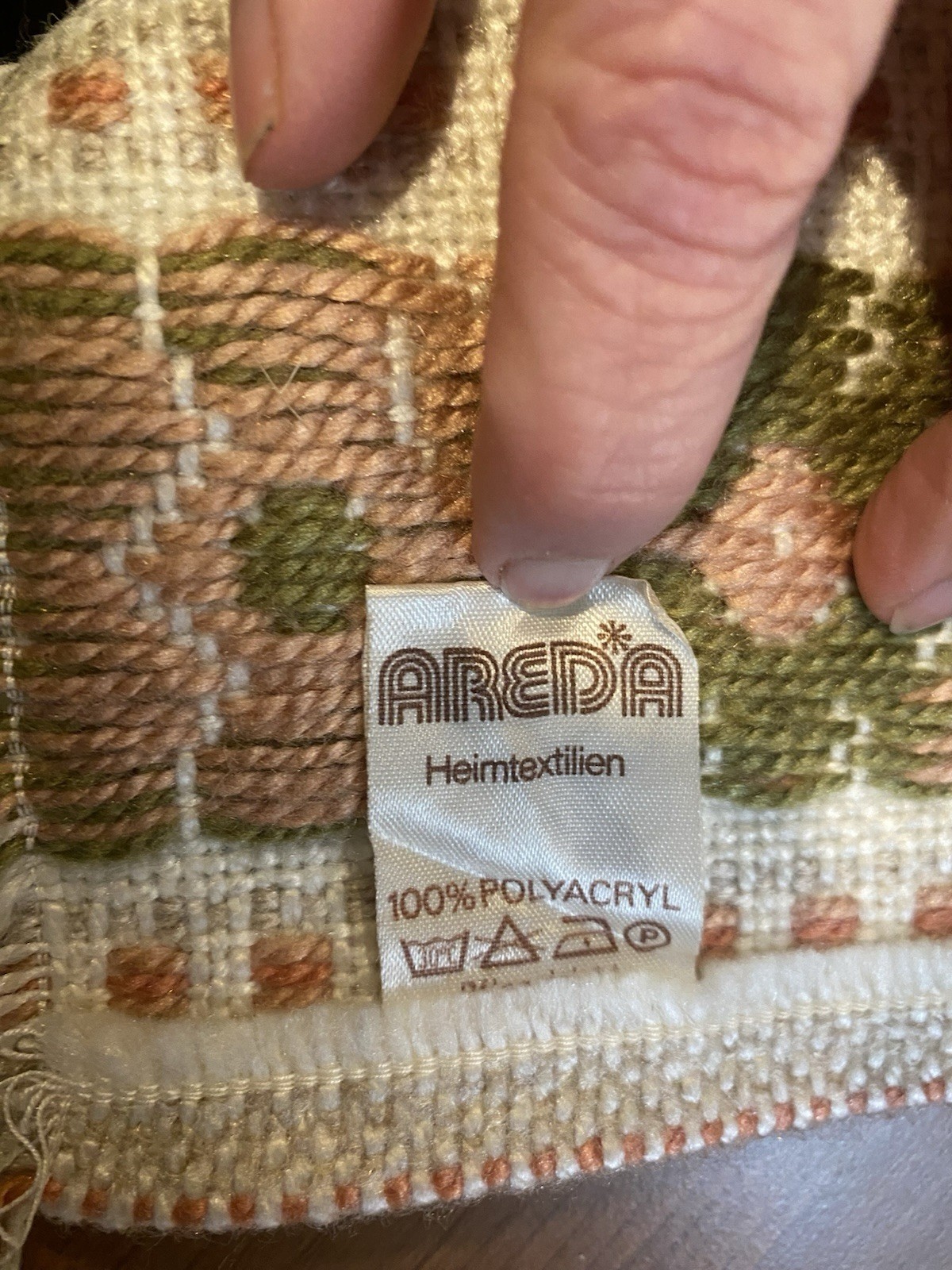 Two Vintage Woven Embroidered Table Runners Areda Heintextillen Germany
