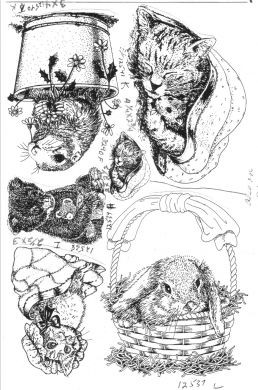 Unmounted Rubber Stamp Plate, Unmounted/Uncut Pink Rubber Stamps