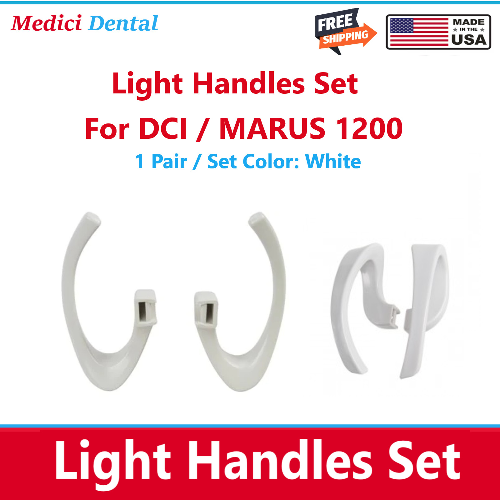 Dental Light Handle Set For DCI/MARUS 1200, 1 pair, White