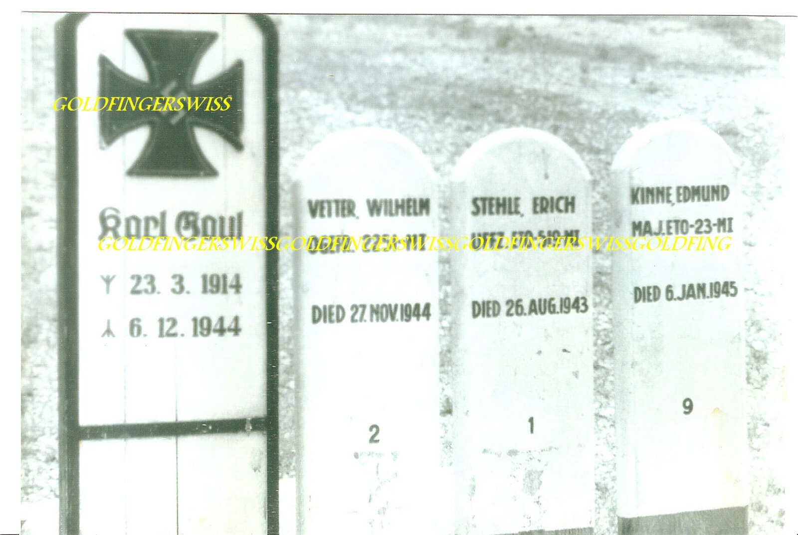 CAMP CROSSVILLE, WORLD WAR TWO, Replica Photo, TOMBSTONES ,Crossville, TN. 1960
