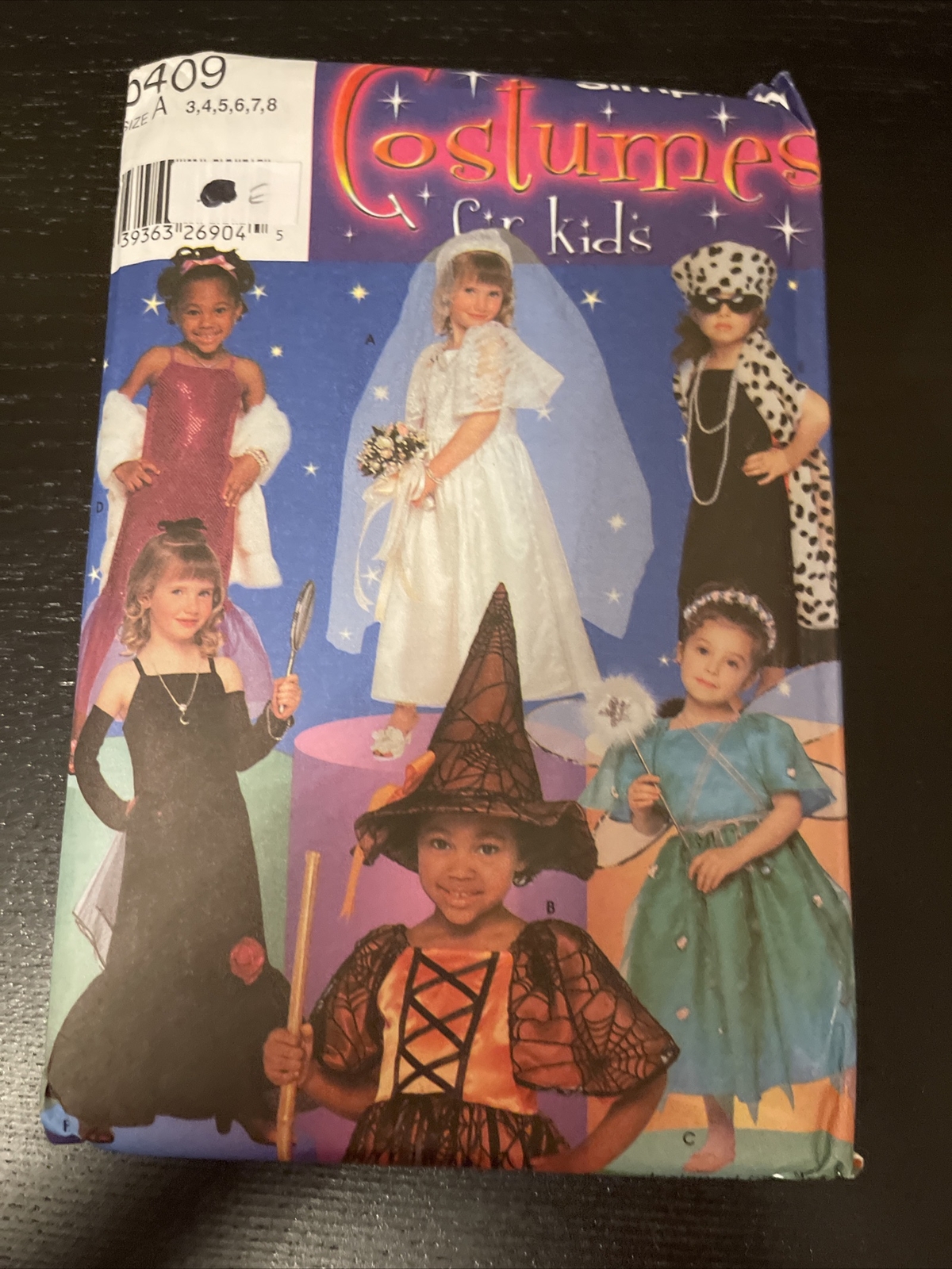 Simplicity 5887 Girls Costumes Wedding Witch Dresses Sewing Pattern Sz 3-8 Uncut