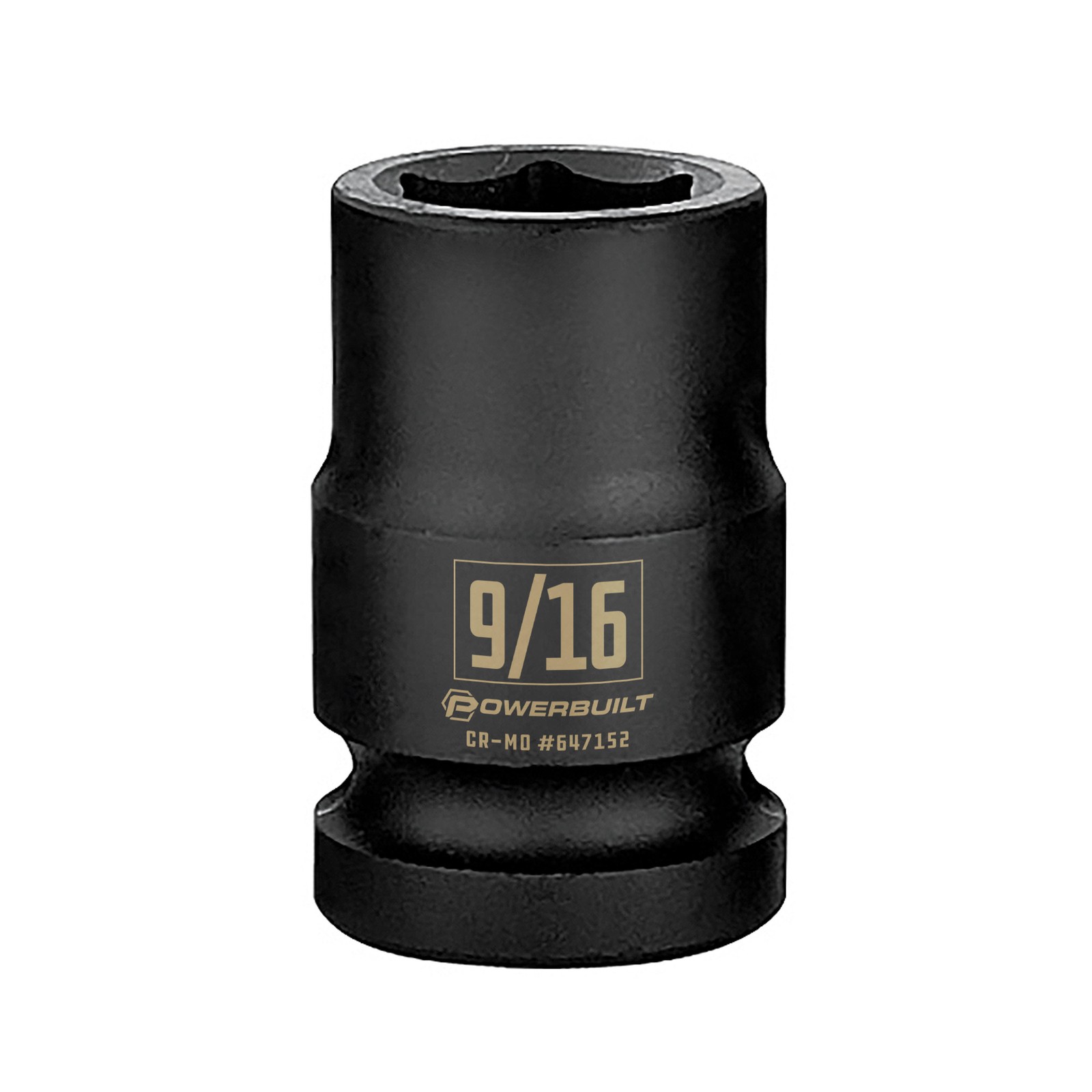 Powerbuilt 1/2 Inch Drive x 9/16 Inch 6 Point Impact Socket - 647152