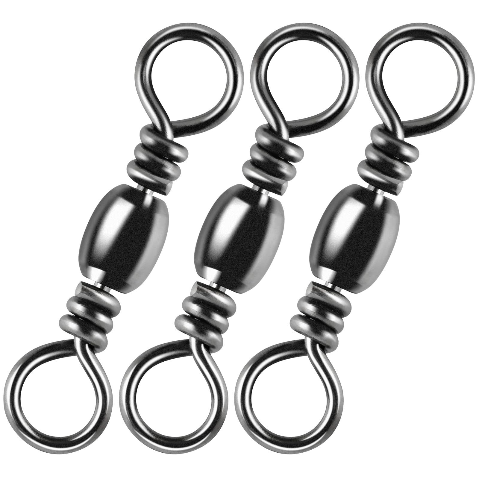 100PCS Fishing Barrel Swivels, High Strength Stainless Solid Ring Brass Barre...