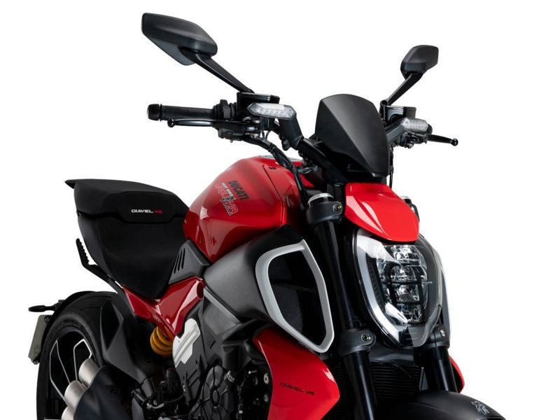Puig Matt Black New Generation Sport Screen Ducati Diavel V4 2024-2025