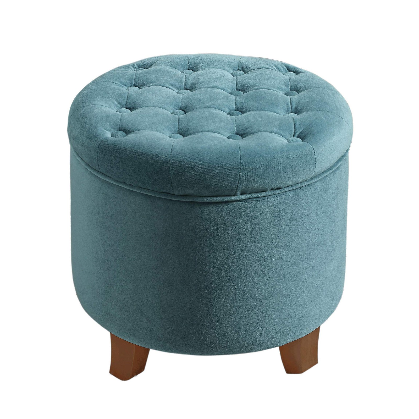 Home Decor | Upholstered Round Velvet Tufted Foot Rest Ottoman | Ottoman with...