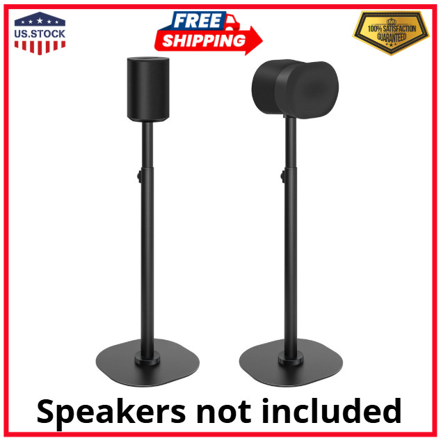 Speaker Stands Pair for Sonos ERA 100 & 300 Adjustable 22”–42” Floor Stands with