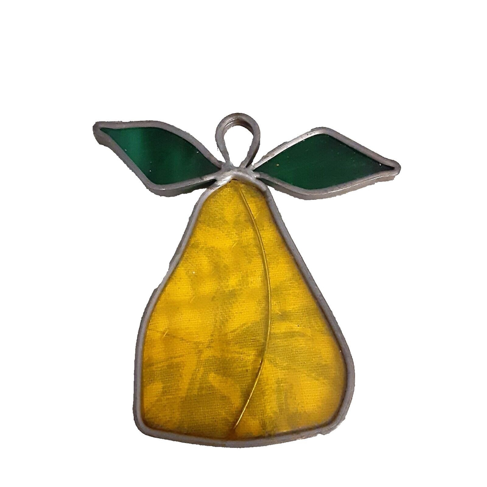 Glass stained glass pear suncatcher 4"X3" fruit