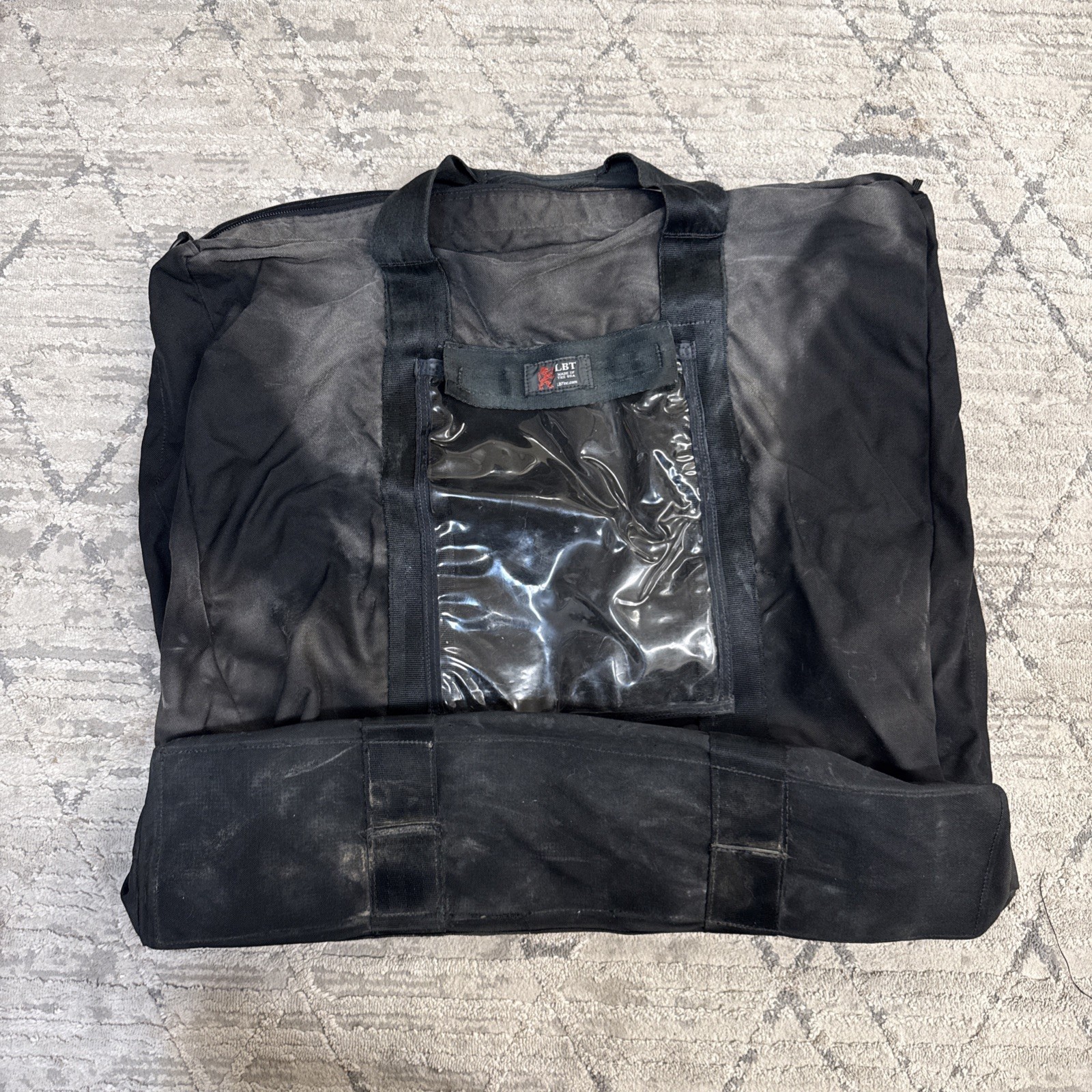 London Bridge Trading Military Gear Bag Black LBT 23x21x5.5 With Window Pouch