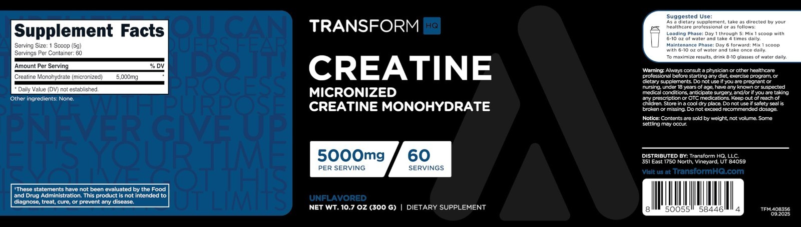 Micronized Creatine Monohydrate Powder 5000mg - Unflavored, 60 Servings, Boost E