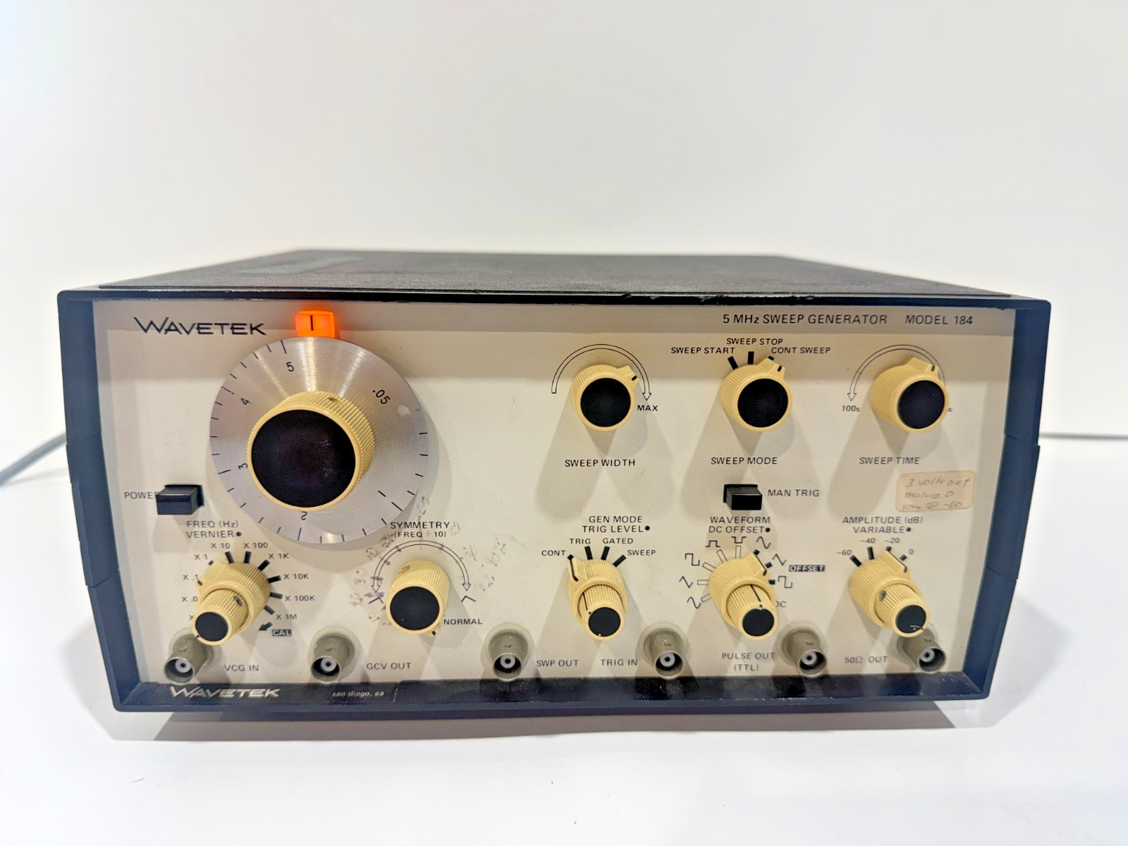 Wavetek Model 184 5MHz Sweep Function Generator Signal Generator