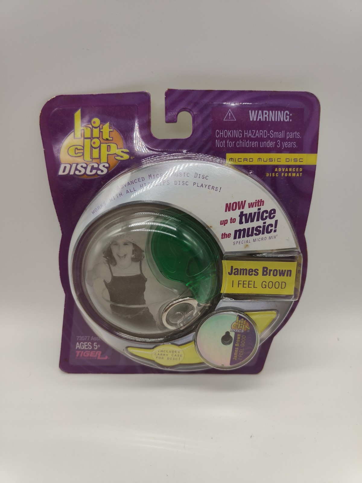 Hasbro Hit Clips Micro Disc James Brown I Feel Good + keychain Case HitClips New