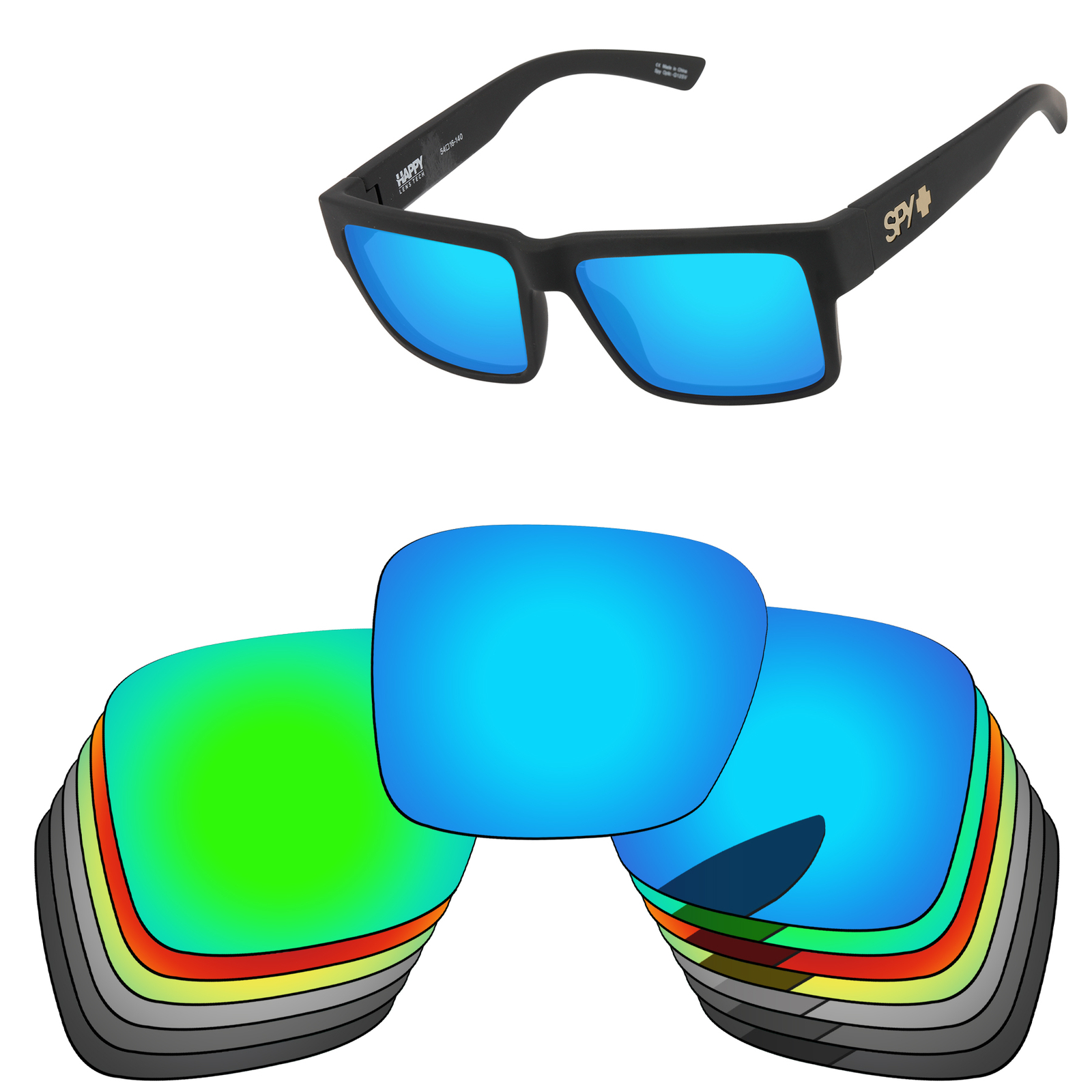 Lenslog Polarized Replacement Lens For-Spy Optic Montana Frame -Colors