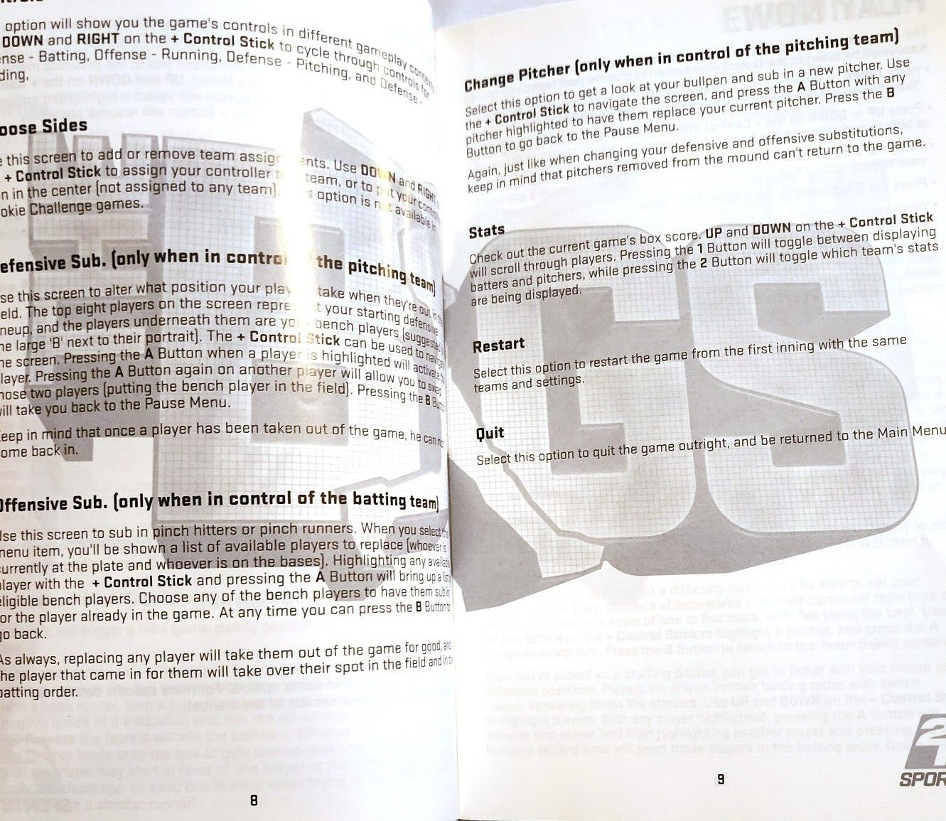 Replacement WII Game Manual Guide THE BIGS