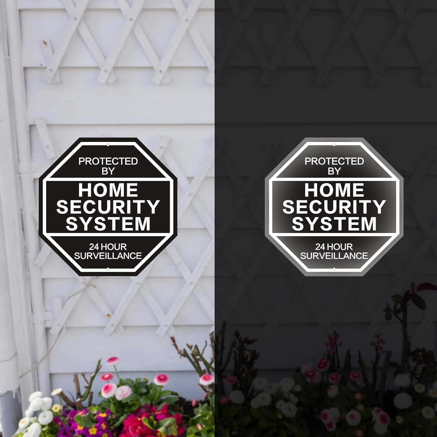 Weatherproof 10'' x 10'' Reflective Security Sign - 2-Pack for Yard Protection