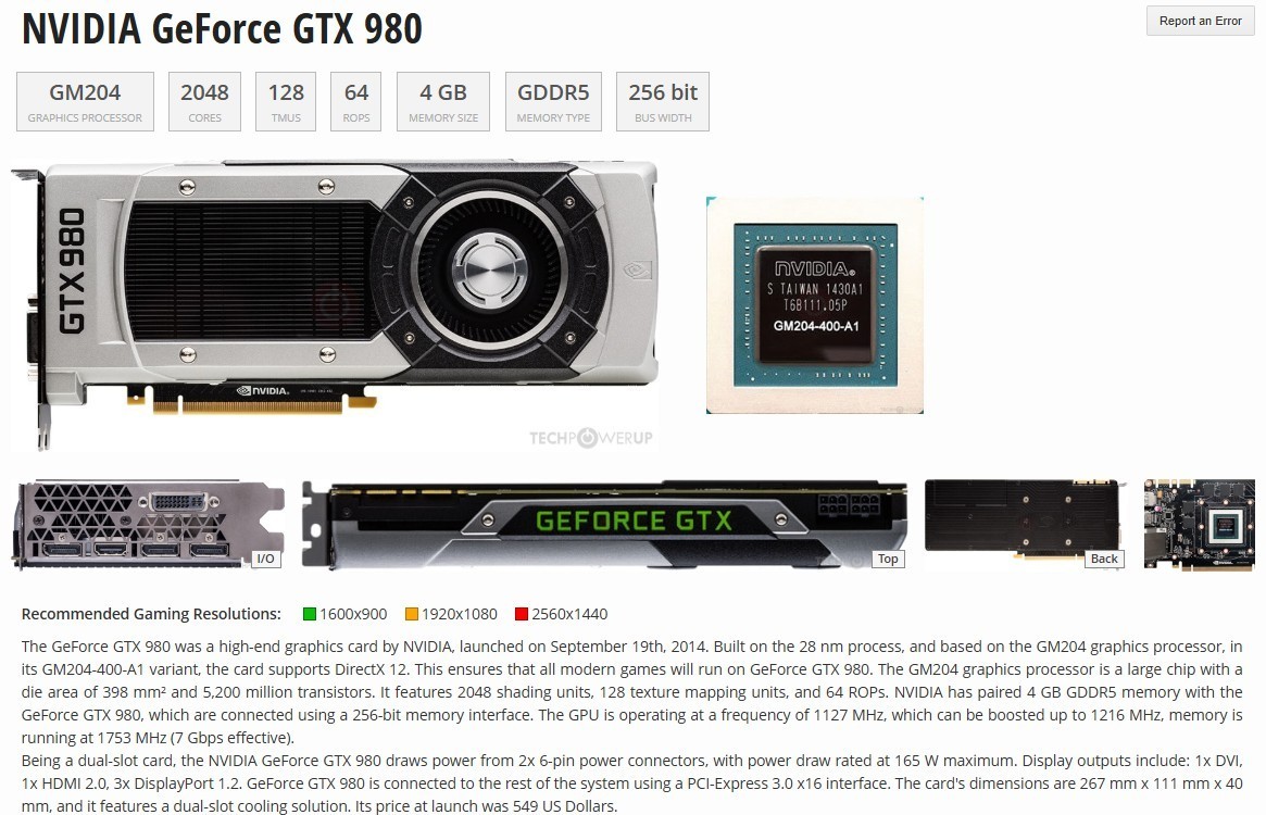 HP NVIDIA GeForce GTX 980 4GB GDDR5 Graphics Card✅3x DP HDMI DVI✅