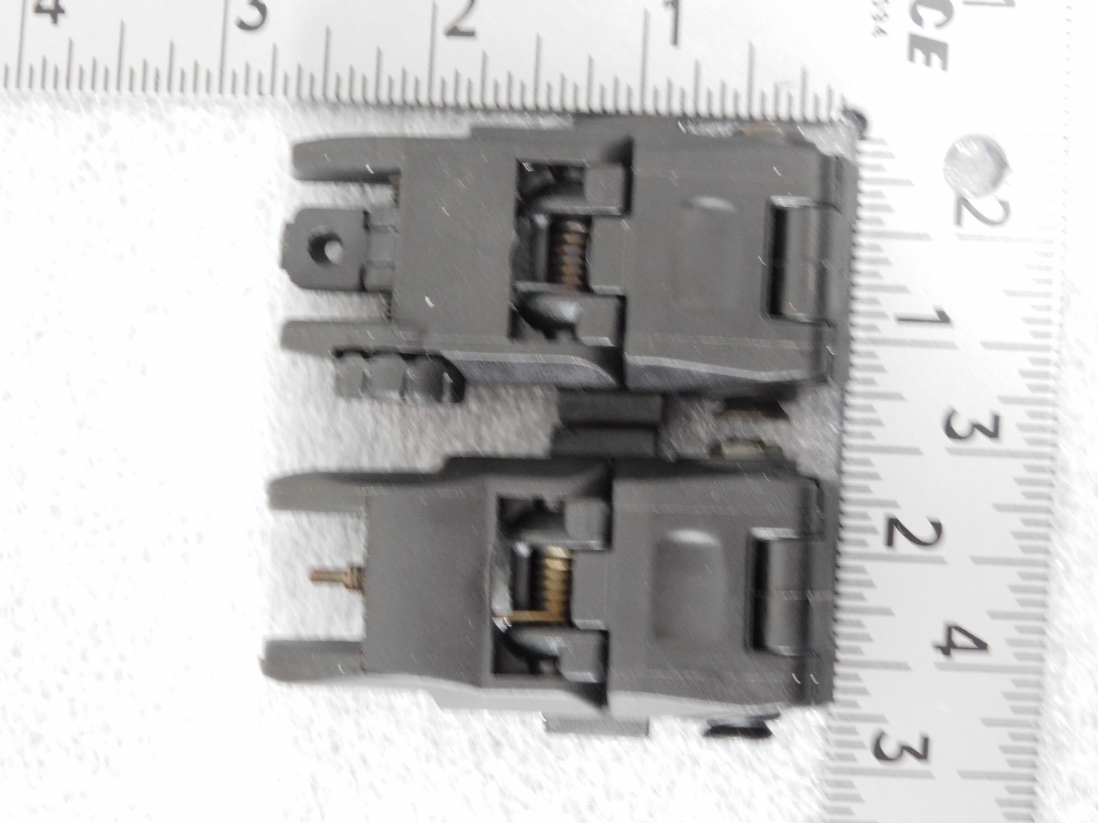 Black Polymer Folding Front and Rear Sight Flip Up Backup Sights Picatinny