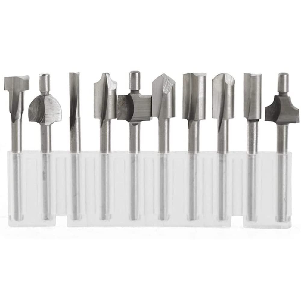 10Pcs HSS Router Bits 1/83mm Shank Carbide Engraving Bit Set Fit Rotary Tool ...