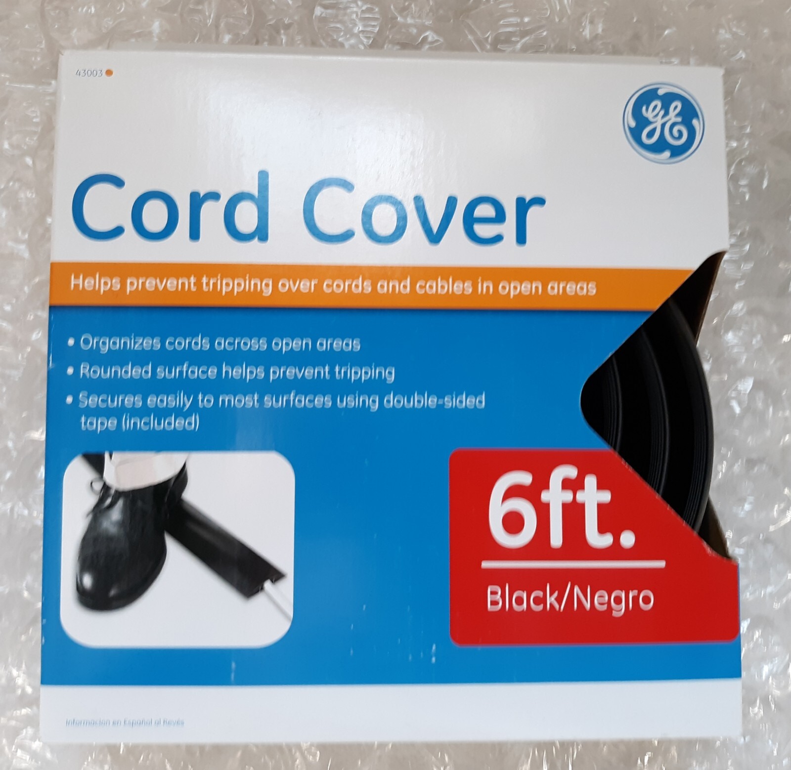 GE Cord Cover 6ft. Black 43003 *NEW*