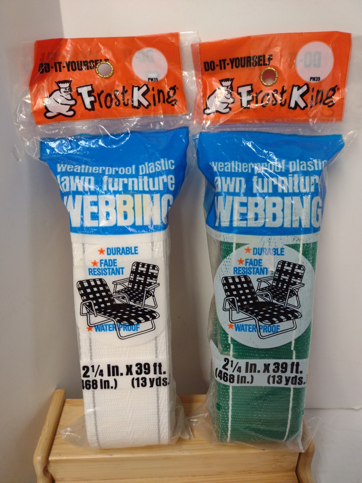 Lot of 2 Frost King 39' x 2-1/4" Lawn Furniture Lounge Chair Re-Web Webbing Kit