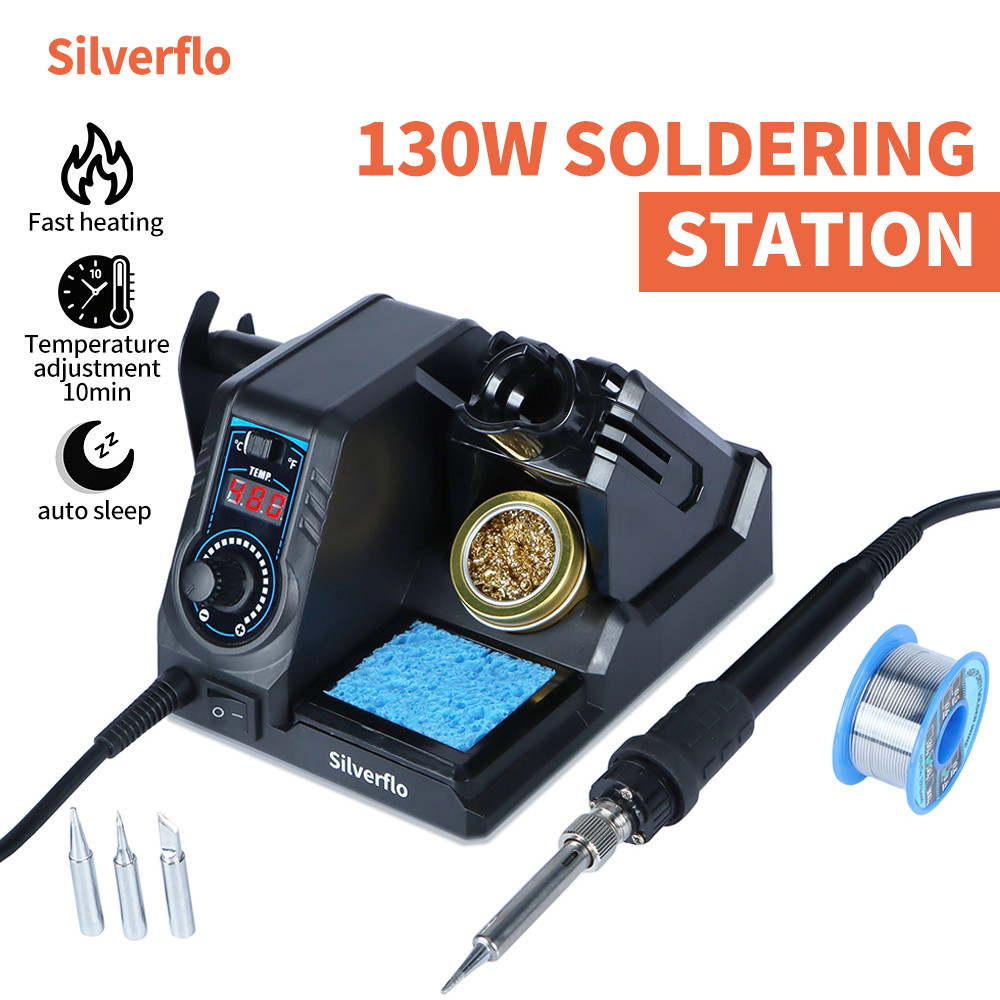 130W Soldering Station Kit Adjustable Temp Soldering Iron Desoldering Tool