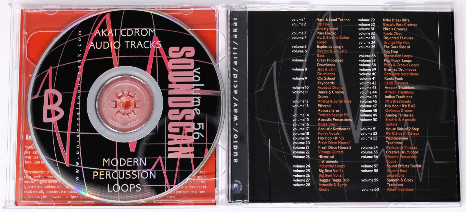 USB Soundscan 56 Modern Percussion Akai Sample/Sound Library/Sampling 2 CD 1990s