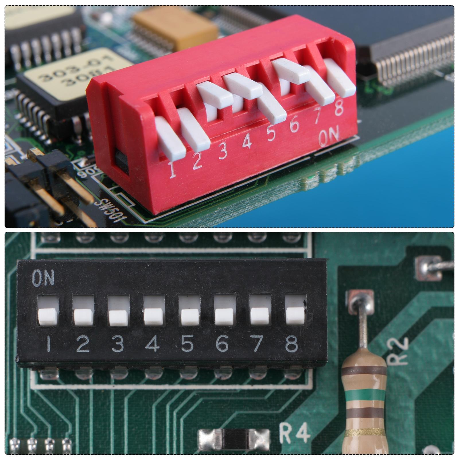 10pcs Black DIP Switch 1 2 3 4 Positions 2.54mm Pitch for Breadboards PCB