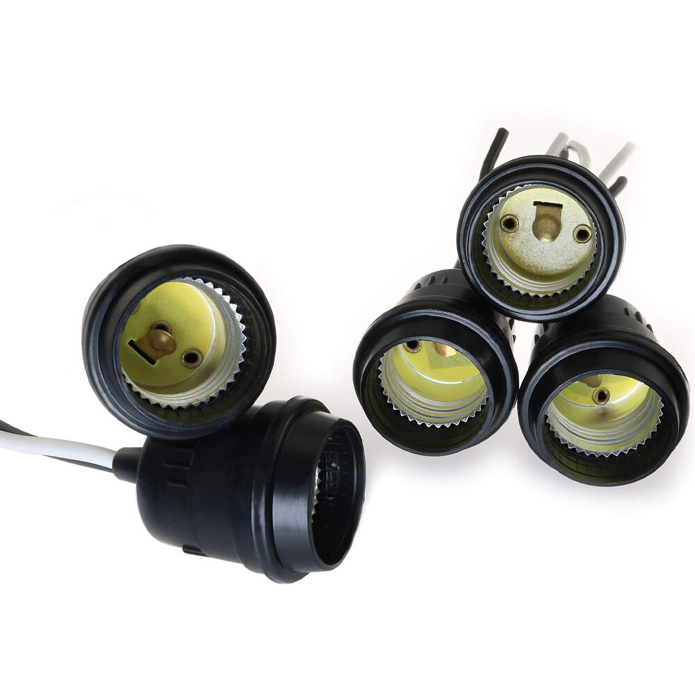Waterproof Lamp Socket 12 Pack Black Pigtail Lamp Holder Socket E27