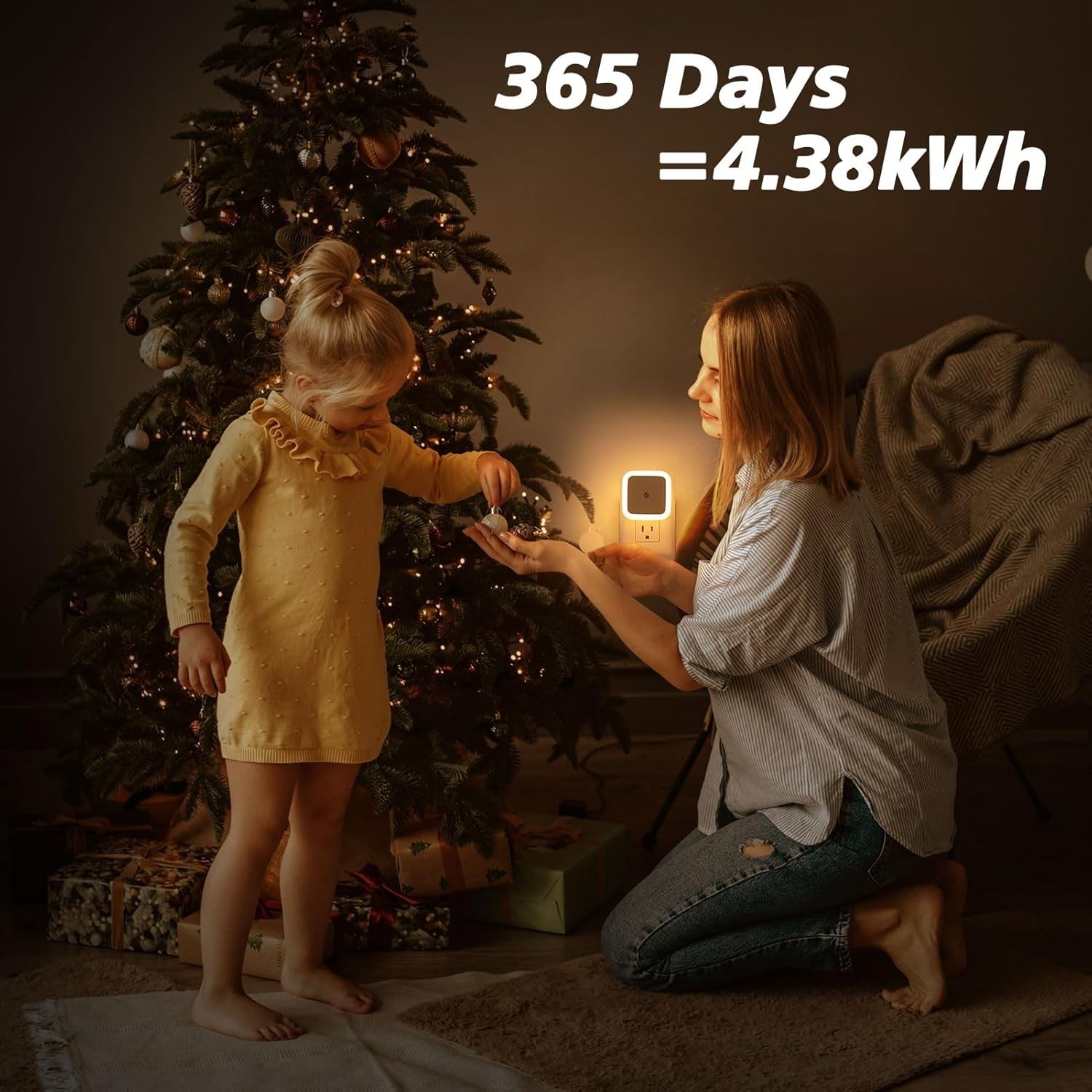 Automatic Dusk to Dawn Sensor Night Lights - 8 Pack Warm White Illumination