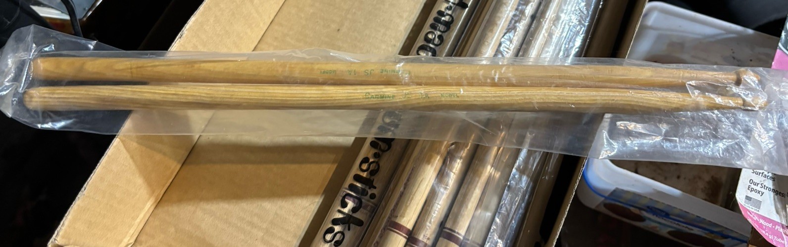 Carmine JS 1A Pair drumstick Vintage Opened Plastic Sleeve