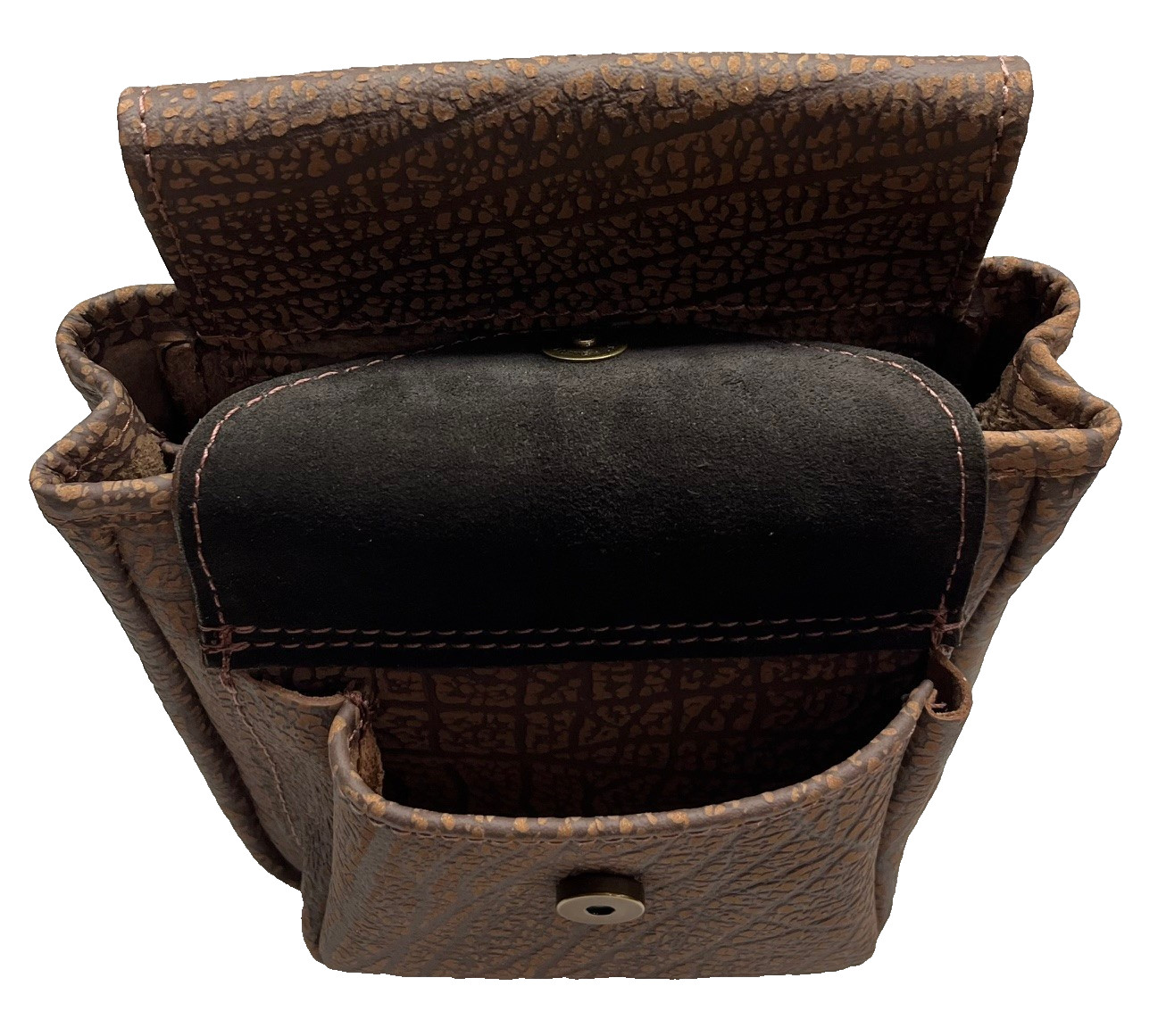 CROCODILE & BUFFALO HIDE SHOTGUN SHELL POUCH Skeet Sporting Clays Trap COGNAC 2