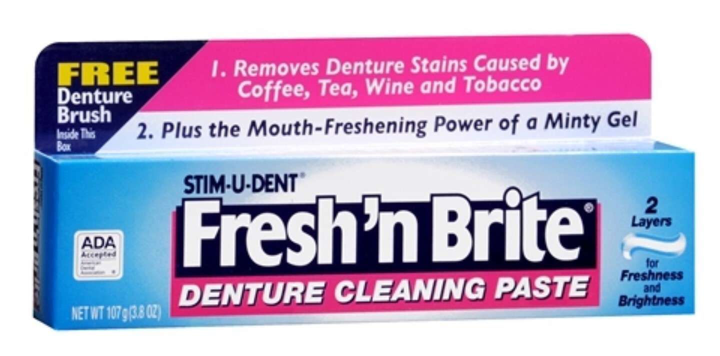 Fresh 'n Brite Denture Cleaning Paste, 3.8 Ounce (Pack of 4)