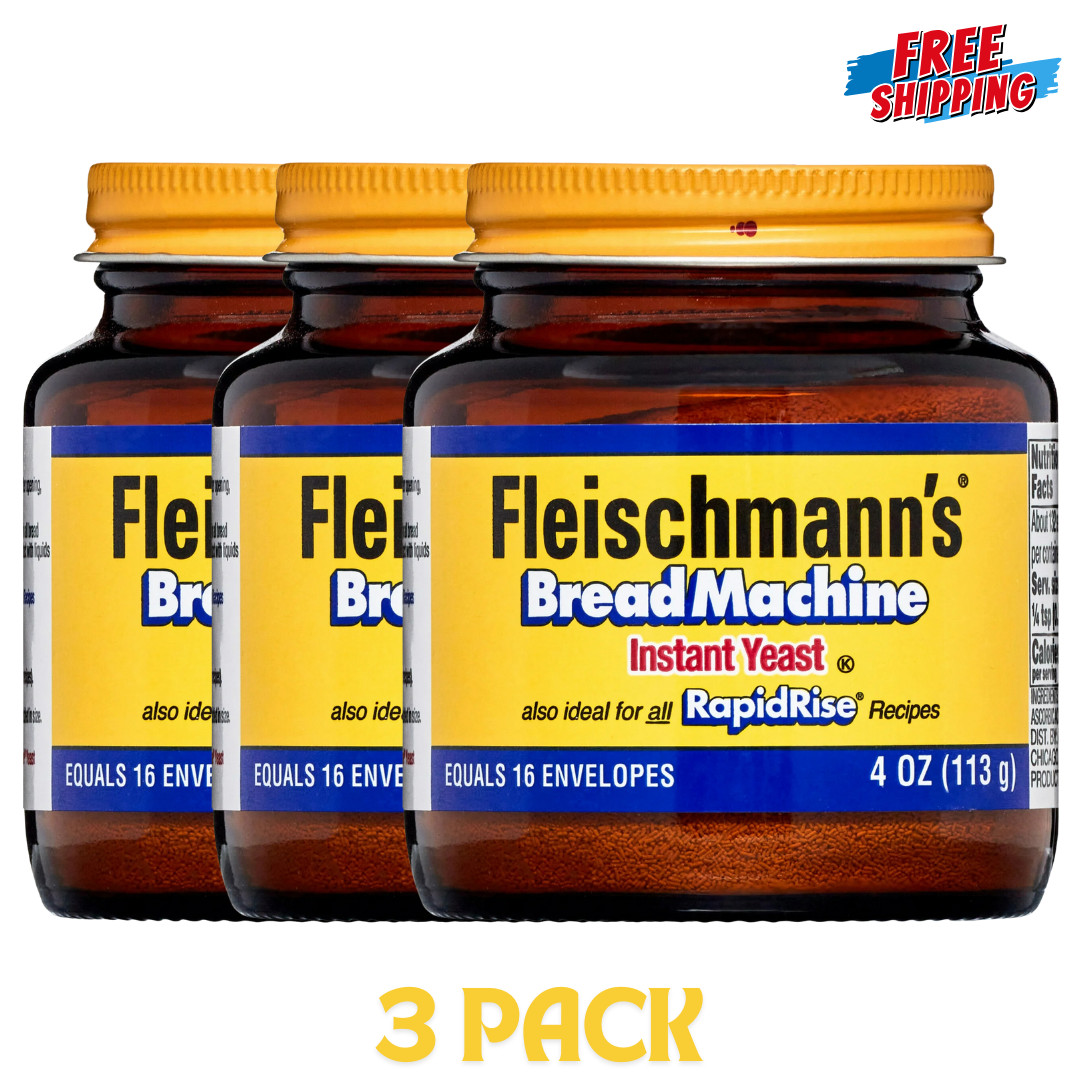 Fleischmann's Classic Bread Machine Yeast, 4 oz (Free Shipping) 3 Pack