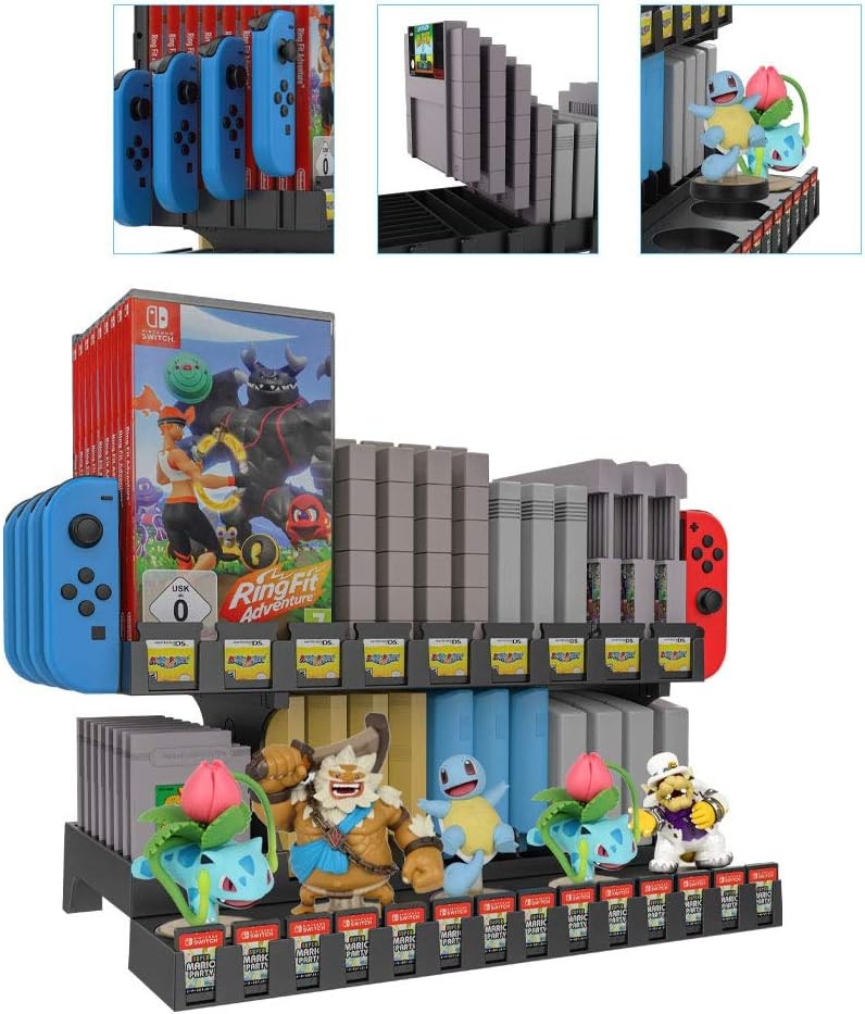 Versatile Game Storage and Display Stand for Nintendo Consoles & Accessories